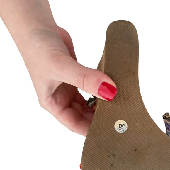 Missoni cork wedge platform multicolor print zig zag classic 38, US8 - Picture 10 of 10